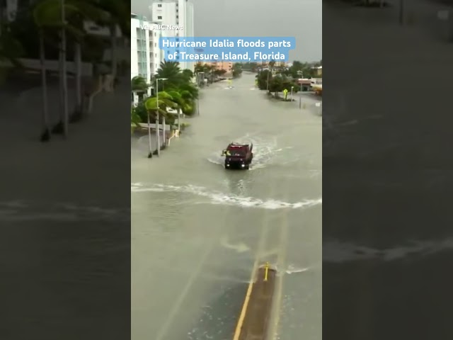 DRONE | In Pinellas County, Florida, #Hurricane #Idalia storm surge flooded coastal streets.