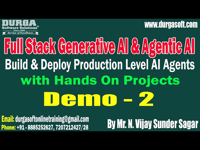 Full Stack Generative AI & Agentic AI tutorials || Demo - 2 || by Mr. N. Vijay Sunder Sagar