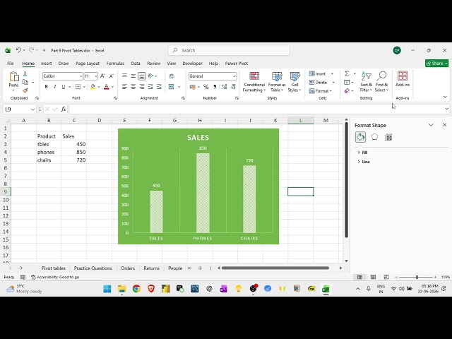 Excel Data visualization