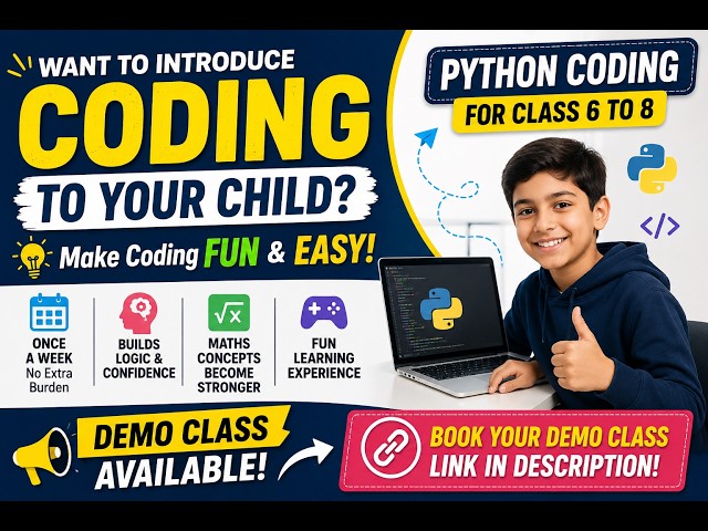 Python Coding | Class 6–8🎯 Once a Week | 🎯 Fun Learning | 🎯 Maths + Coding
