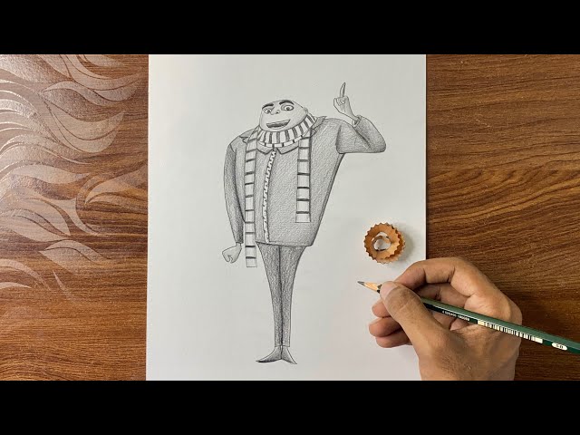 How to Draw Gru from Despicable Me | Easy Gru Drawing Tutorial | Step by Step