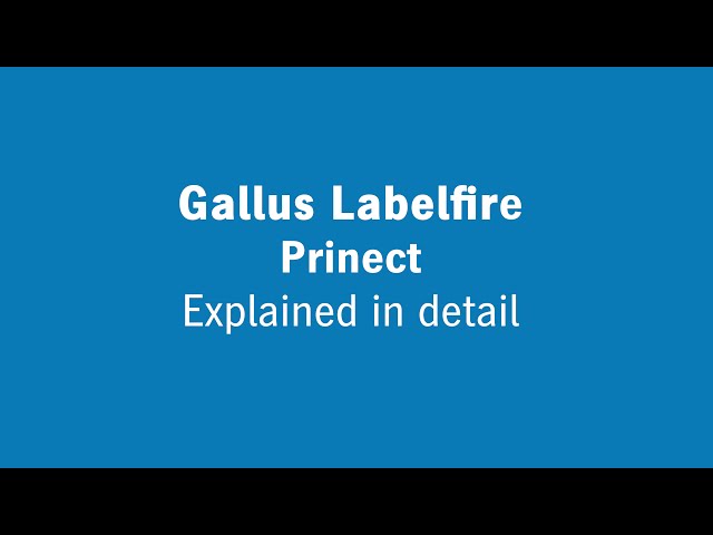 Gallus Labelfire Prinect - Explained in detail