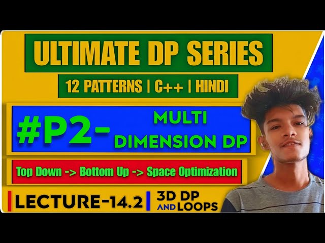 L14.2 - Multi Dimensional DP | Cherry Pickup 2 | 3D DP | Bottom Up 4 Ways | LeetCode 1463 Intuition