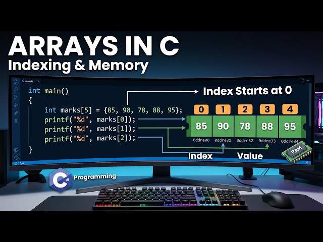 Arrays in C Programming Explained | 1D Arrays, Indexing & Memory | C Programming Episode 9
