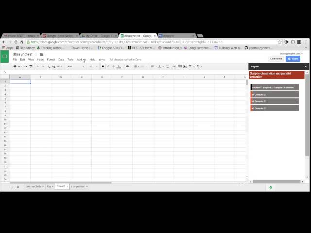 Demo of Google Apps script orchestration of parallel tasks