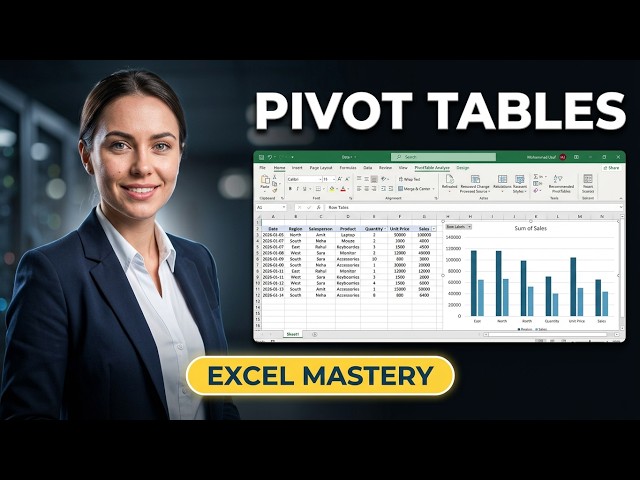 Excel Pivot Table & Charts Tutorial For Beginners