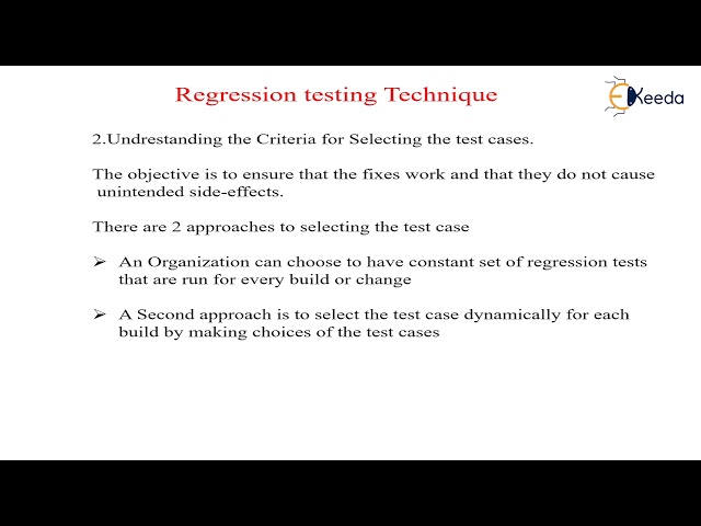 Regression testing techniques - Testing Techniques - Software Testing and Quality Assurance