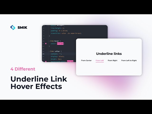 Underline Link Hover Effect, 4 Styles | CSS