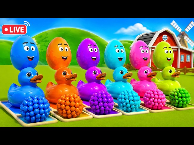 Egg Colors and Numbers Songs | Colorful Eggs on the Farm | English 3D Rhymes | Nursery Rhymes Kids