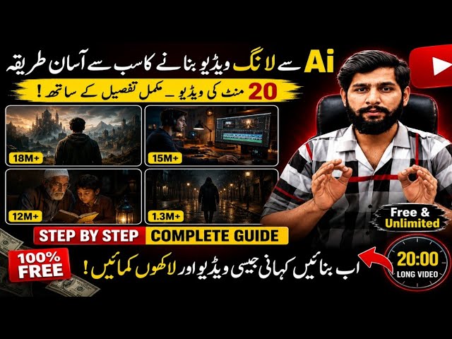 AI Se 20 Minute Ki Long Video Banayein 😱 | Complete AI Video Tutorial