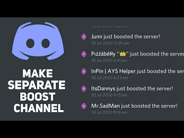 Separate Boost Channel Discord | Booster Server Logs | Techie Gaurav