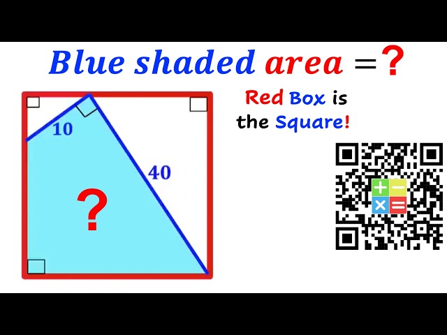 Can you find area of the Blue shaded region? | (Square) | #math #maths | #geometry