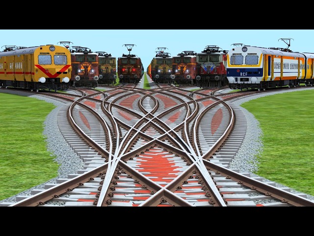 All Trains Stand On Bumpy Yard Railroad line | train simulator pro gameplay | train vehicles