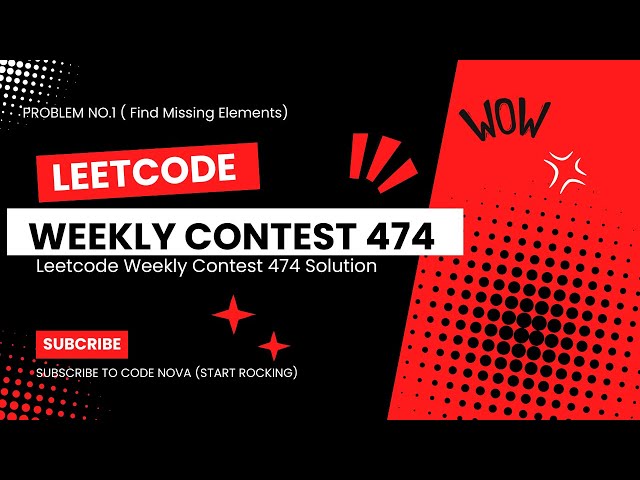 Leetcode Weekly Contest 474. Find Missing Elements Code Solution #codenova #leetcode #codechef
