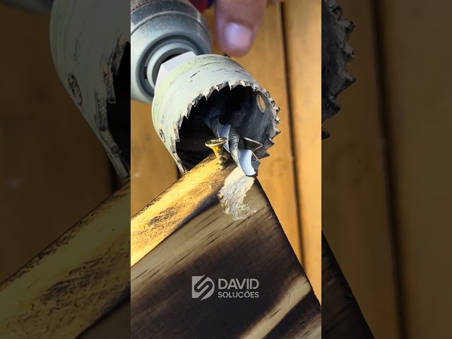 The Solution to Drill a Hole in Wood Without Effort”#Woodworking#DIYHack#WorkshopTips#EasyFix