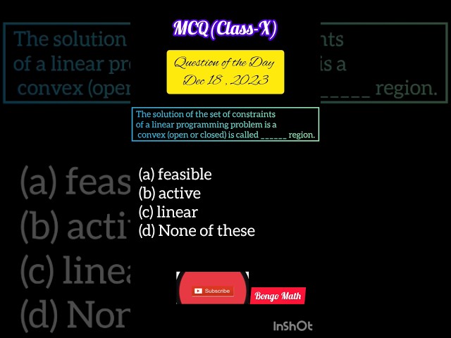 Linear Programming problems mcq#lpp #maths #cbsemaths #class12