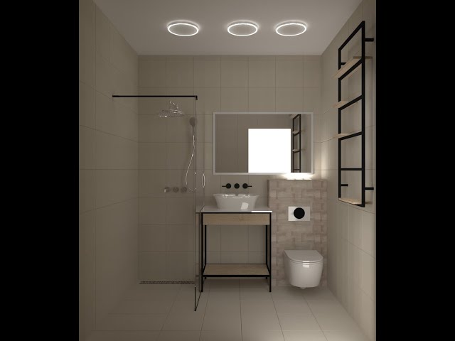 3D 360 VR Interior Design Project. Virtual tour. Bathroom design