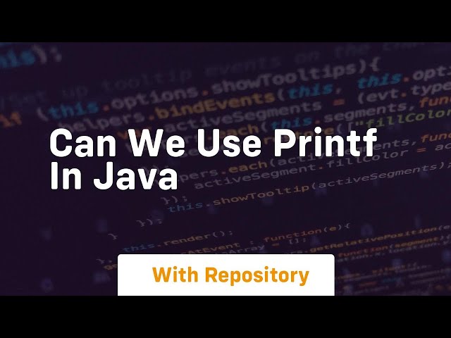 can we use printf in java