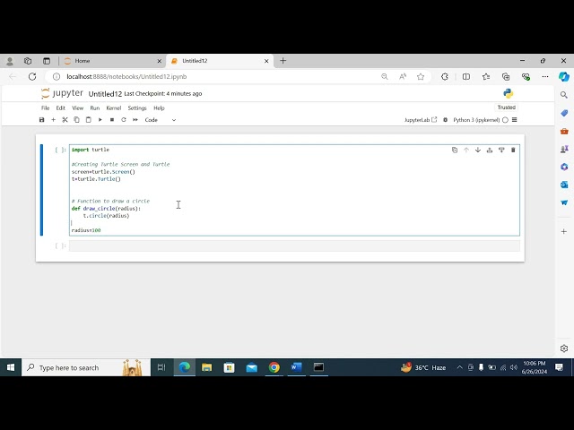Drawing a Circle using Python Turtle