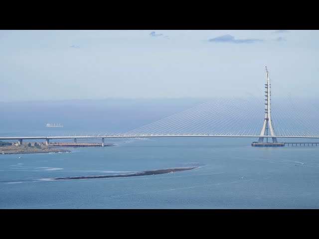 淡江大橋即時畫面01.25台灣最新地標！世界第一單塔斜張橋 The world's longest single-tower, asymmetric cable-stayed bridge