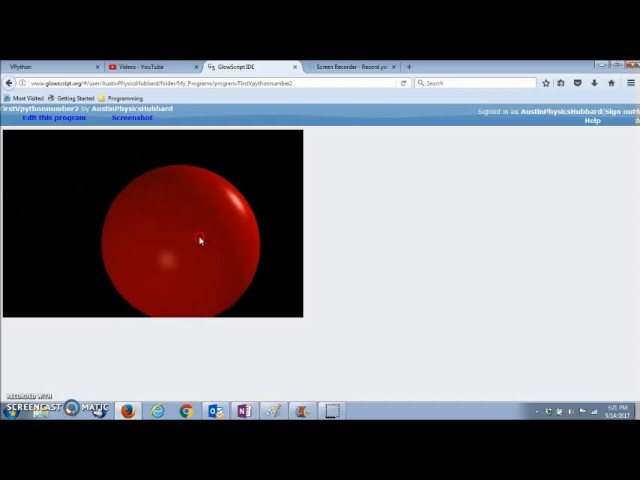 Glowscript VPython Tutorial 1