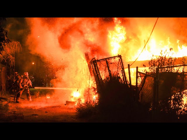 Fully Involved Structure Fire: LAFD