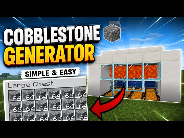 EASIEST COBBLESTONE GENERATOR In Minecraft Bedrock & Java 1.21/1.26+