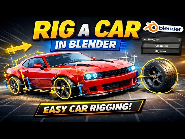 Blender Car Rigging Tutorial | Rigacar Add-on Step by Step