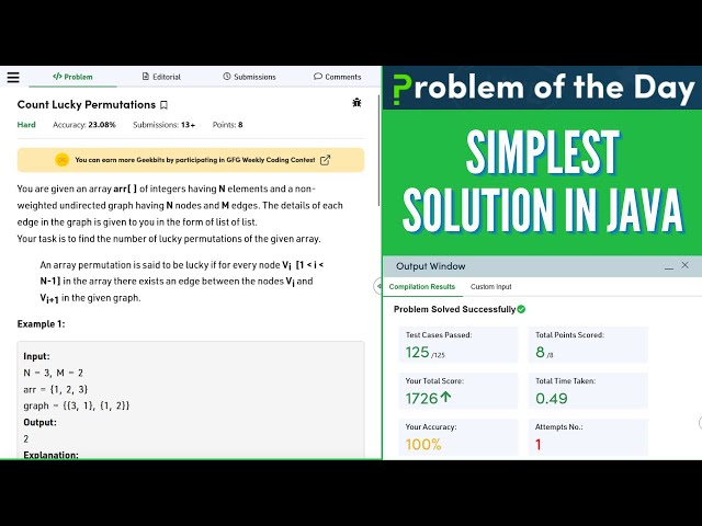 Count Lucky Permutations GFG Practice POTD || GFG POTD Solution in Java