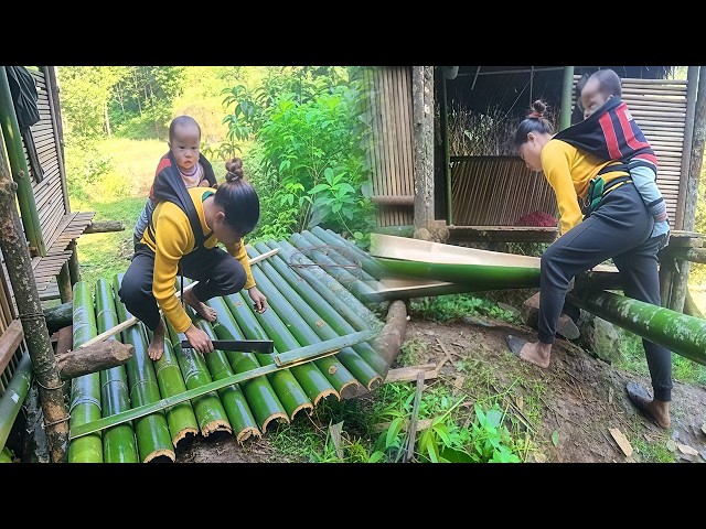 Single Mom Builds an Incredible Bamboo Shelter Alone in the Wild | Solo Wilderness Survival