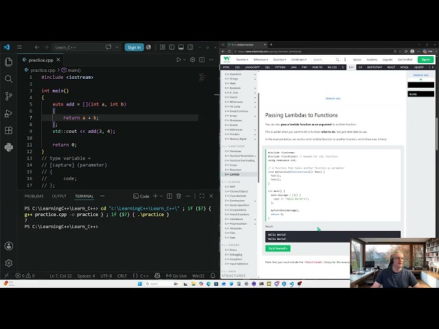 My journey learning C++, part 40: Functions: Discovering lambda and finishing up functions