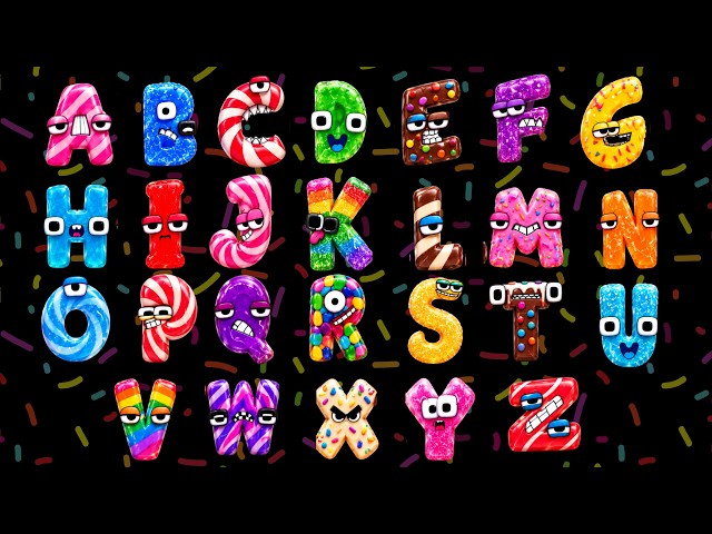 Sweets ABC Song | Colorful Uppercase Alphabet Characters | Learn A–Z for Kids