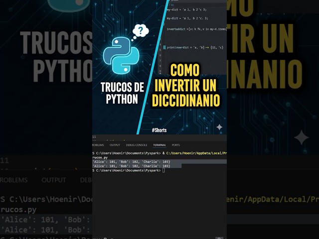 Python tricks like how to reverse a dictionary #python