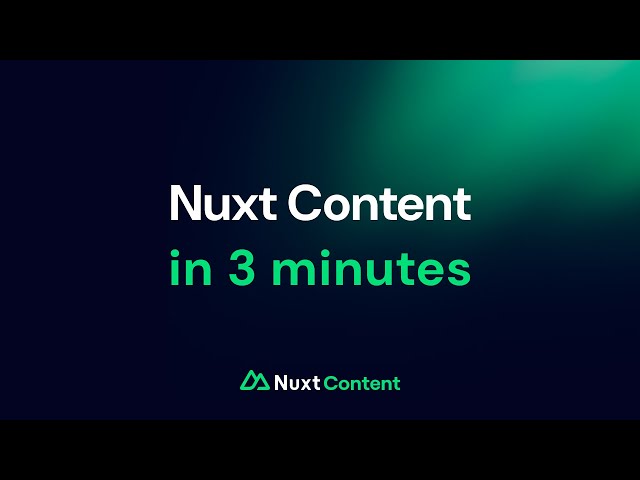 Nuxt Content in 3 minutes
