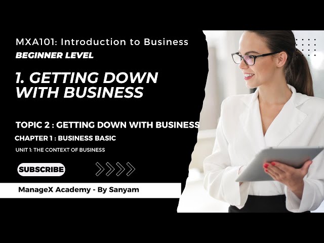 Unit 1.1.2 - 1. Getting Down With Business | What Is Business, Functions & Environment | MXA101
