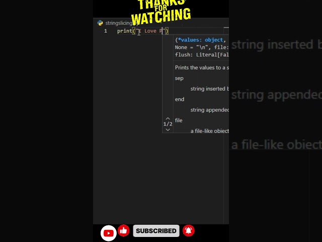 👽👀String slicing Operator To write I love python#coding #python #programming#viral #trending  ☠️