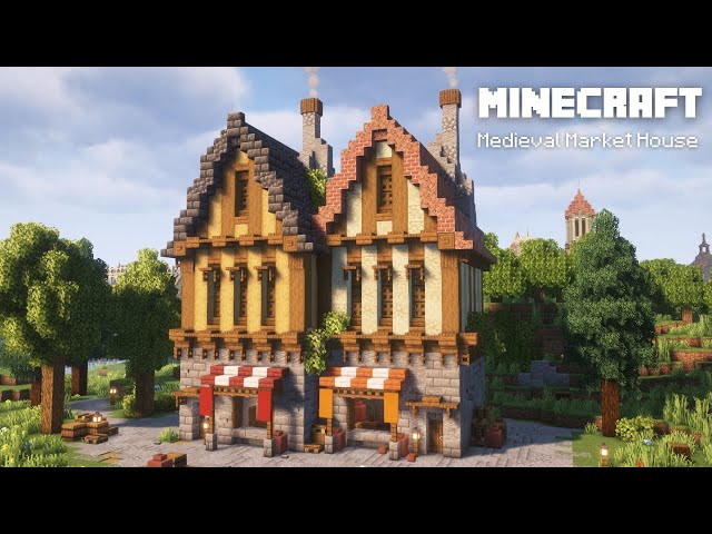 Minecraft: Medieval Market House build | Minecraft Tutorial