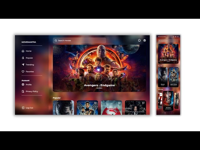 How to Make a Responsive Glassmorphism Movies Website Design Using Html, CSS and JavaScript