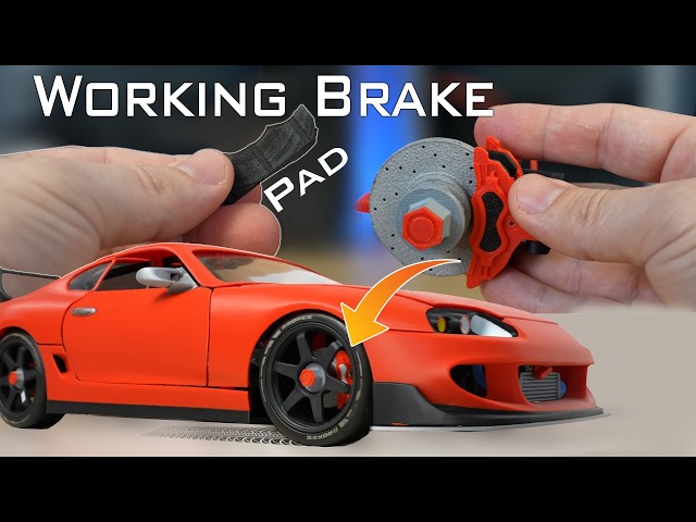 3D Printed RC Car Front Brake with Replaceable Pads"