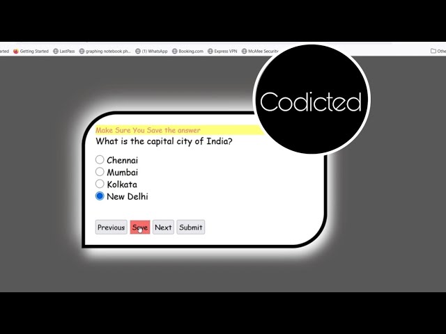 Quiz Website  using HTML, CSS, JavaScript #webdevelopment #project