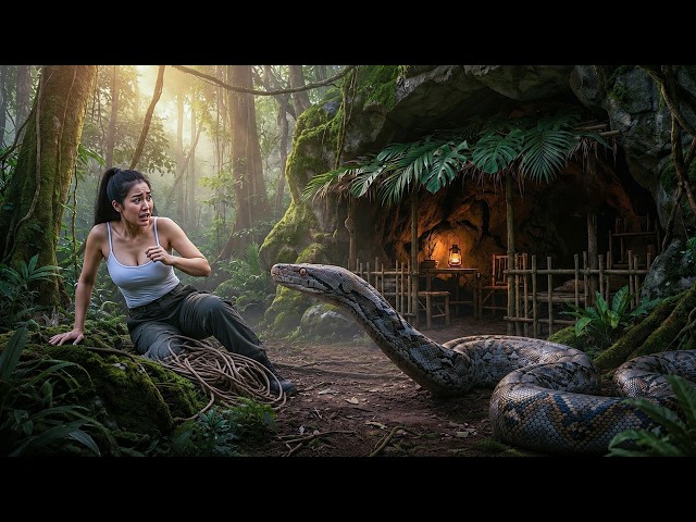 TIMELAPSE - I Survived 48 Hours After a Giant Python Entered My Shelter