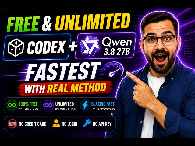 FREE & UNLIMITED Codex + Qwen 3.8 27B Fastest (Real Method)  #claudecode #codex #ai