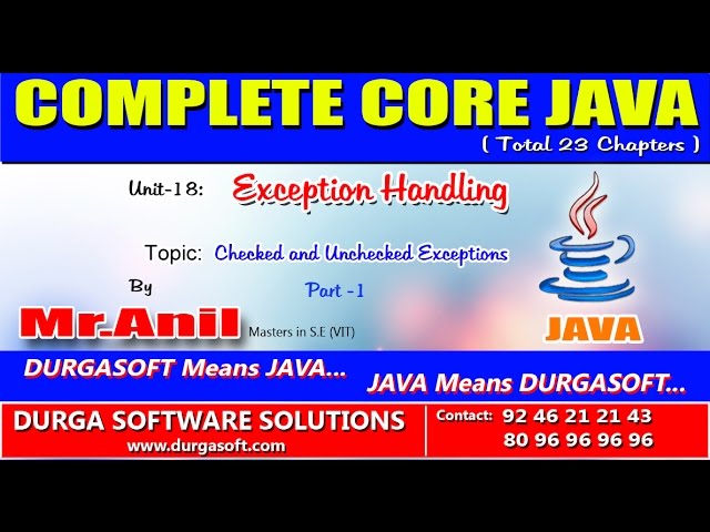Core Java Exception Handling   checked and unchecked Exceptions   Part - 1