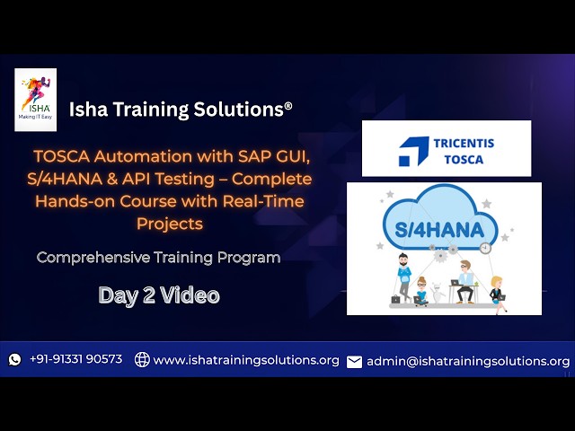TOSCA SAP Automation Day 2 video on 7th Feb 2026.call/WhatsApp us on+91 91331 90573 to enroll.
