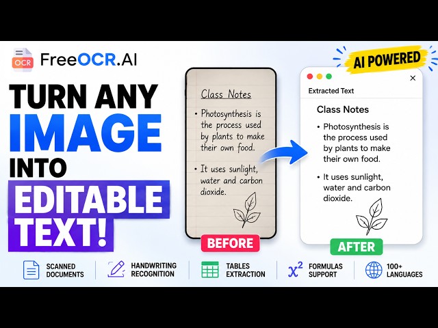 Convert Images, Scans & Handwriting to Text with AI  FreeOCR AI Review