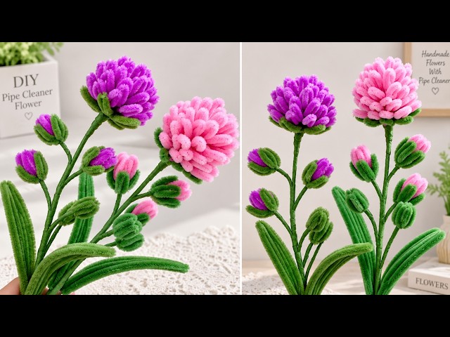Easy Flowers using Pipe Cleaners _ Pipe Cleaner Craft _ Pipe Cleaner Flowers