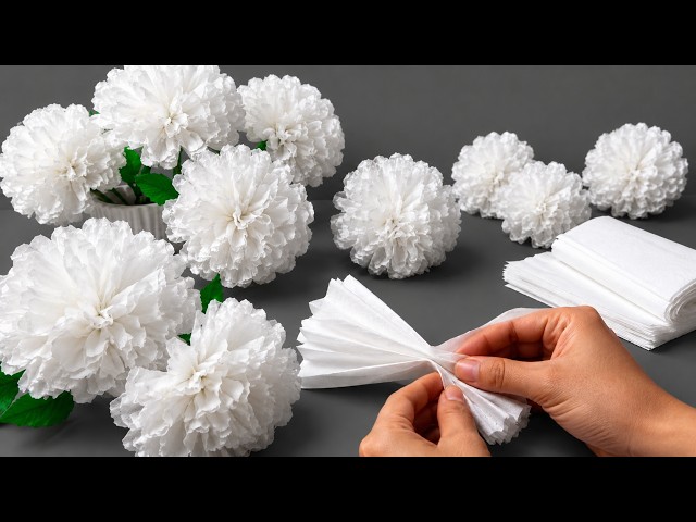 Turn Tissue Paper Into Beautiful Flowers 🌸 Easy Mother’s Day Gift