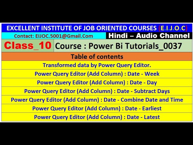 Class_10_Power Bi_Tutorials_0037_25.1123_Extract from Date Week, Day, SubtractDays, Combine DateTime