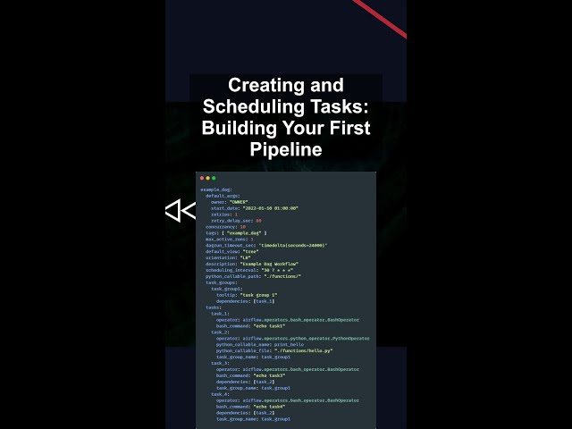 Creating and Scheduling Tasks: Building Your First Pipeline #ai #artificialintelligence Creating
