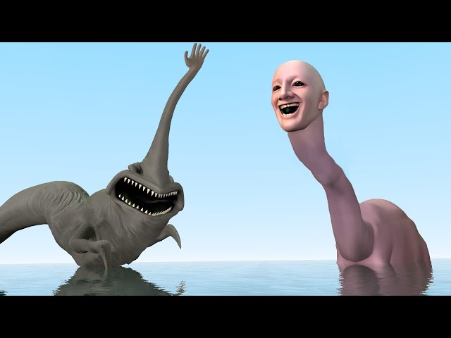 New Hand Sea Monster vs We Swam Too Far In The Ocean! In Garry`s Mod